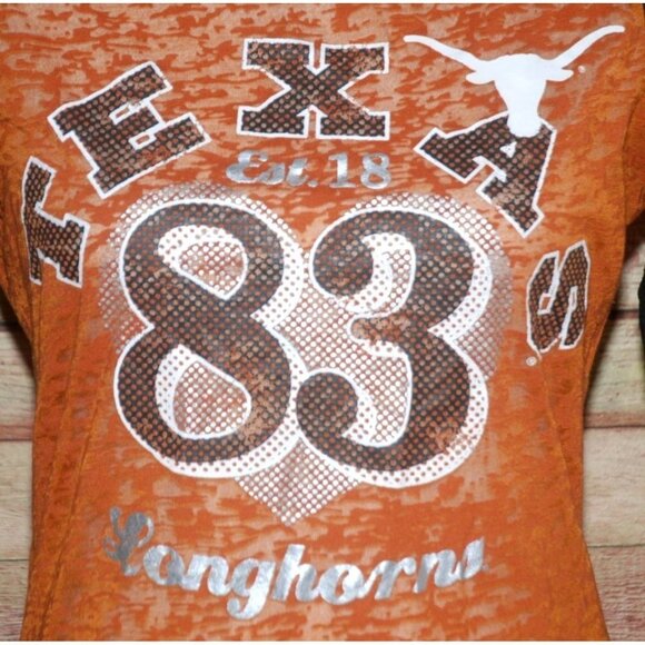 G3 For Her Ladies Texas Longhorns 83 Burn Out Tee Shirt Top Size S Long Sleeve - Picture 3 of 9